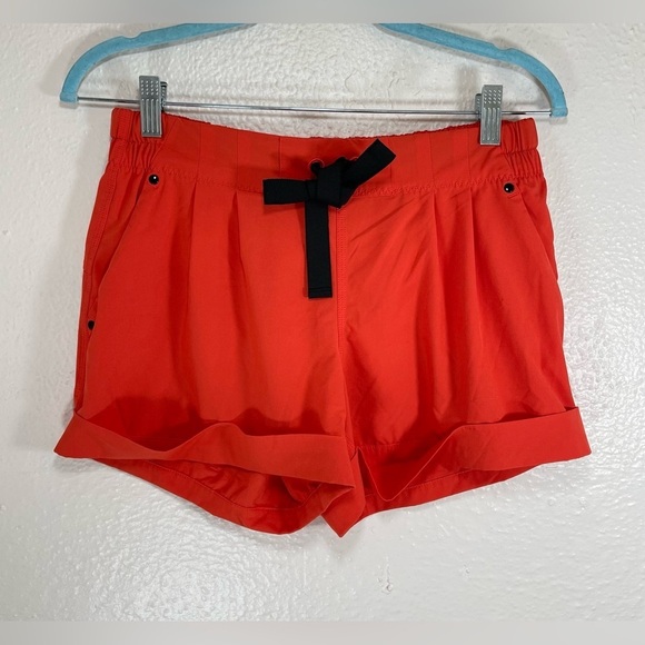 Lululemon Loose Deep Orange Cuffed Shorts w/ Drawstring Women’s 6 Athletic - Picture 1 of 10